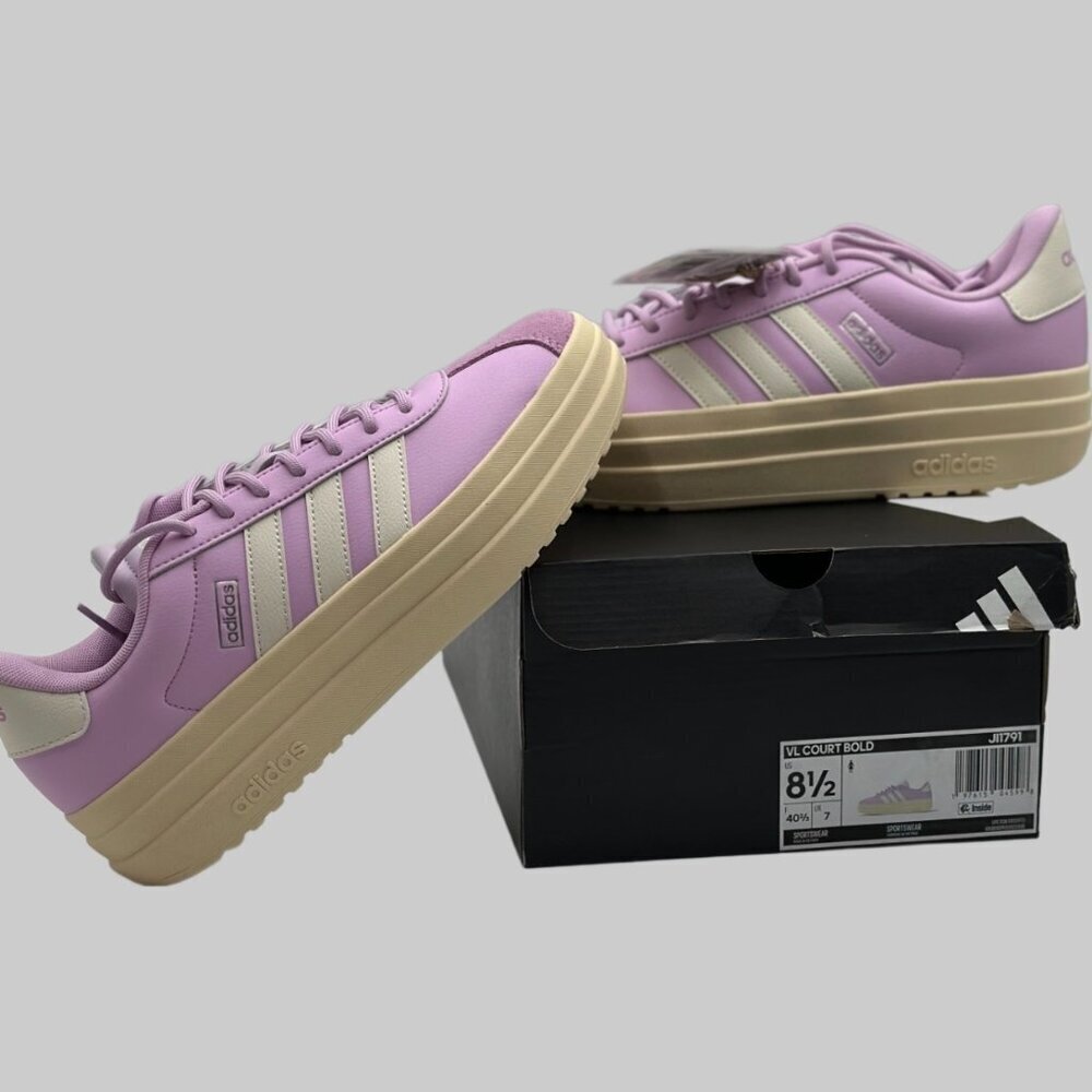 NIB Adidas VL Court Bold Women’s Lilac Shoes  JI1791 Size 8.5 or 9